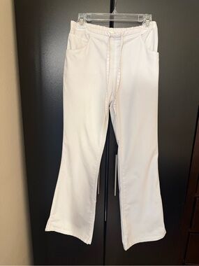Dickies White Drawstring Scrub Pants with Front Pockets
